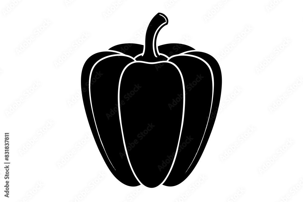 Bell Pepper silhouette vector illustration Bell Pepper silhouette vector illustration
