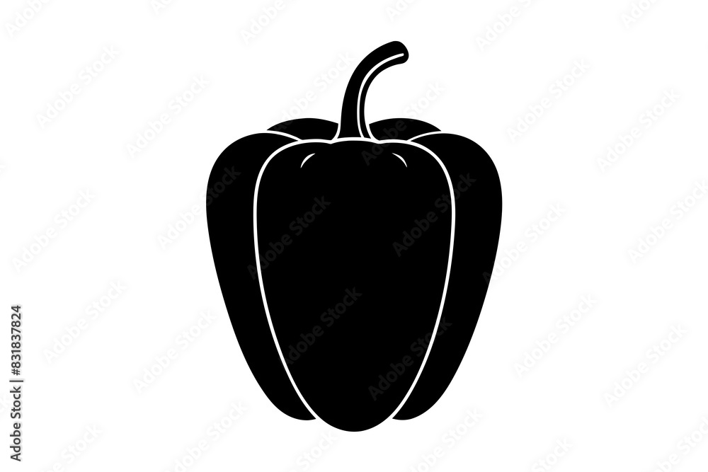 Bell Pepper silhouette vector illustration Bell Pepper silhouette vector illustration