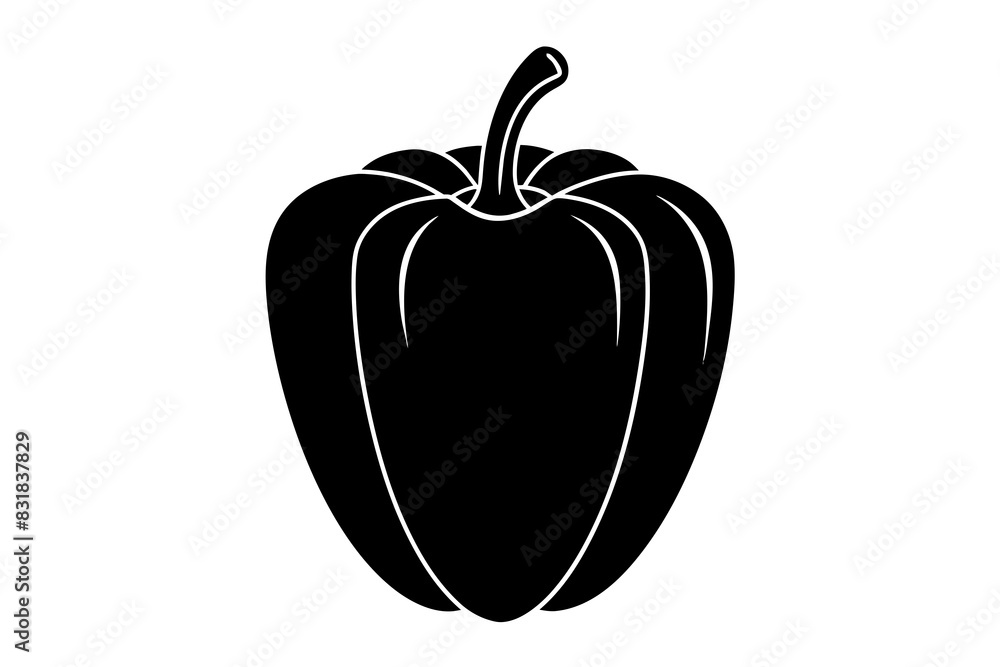 Bell Pepper silhouette vector illustration Bell Pepper silhouette vector illustration