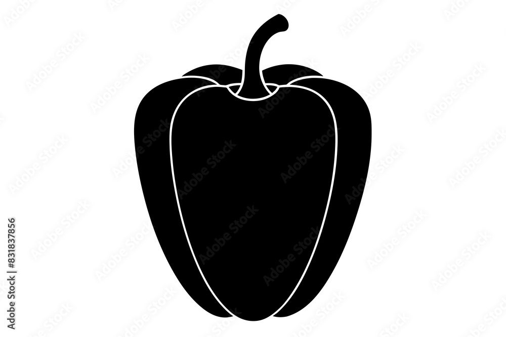 Bell Pepper silhouette vector illustration Bell Pepper silhouette vector illustration