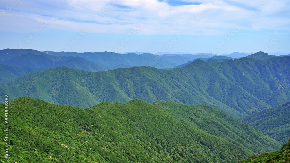 Fototapeta premium Beautiful summer scenery of Gajisan Mountain in Korea