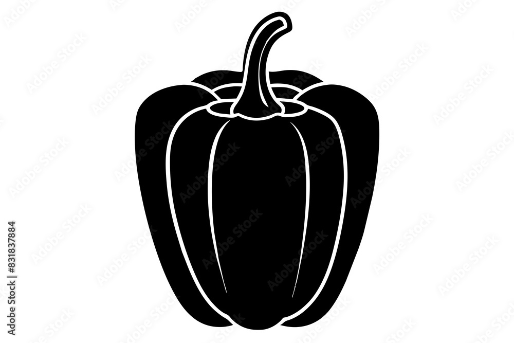 Bell Pepper silhouette vector illustration Bell Pepper silhouette vector illustration