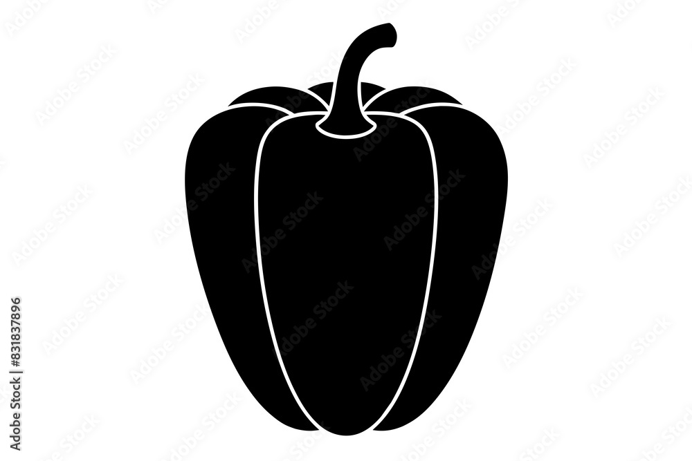 Bell Pepper silhouette vector illustration Bell Pepper silhouette vector illustration
