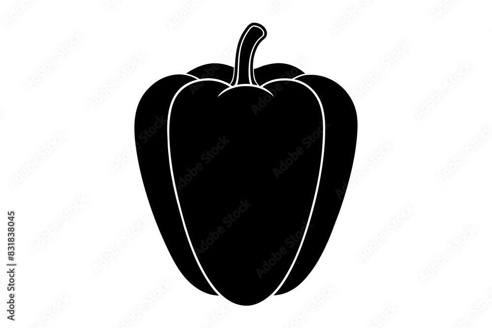 Bell Pepper silhouette vector illustration Bell Pepper silhouette vector illustration