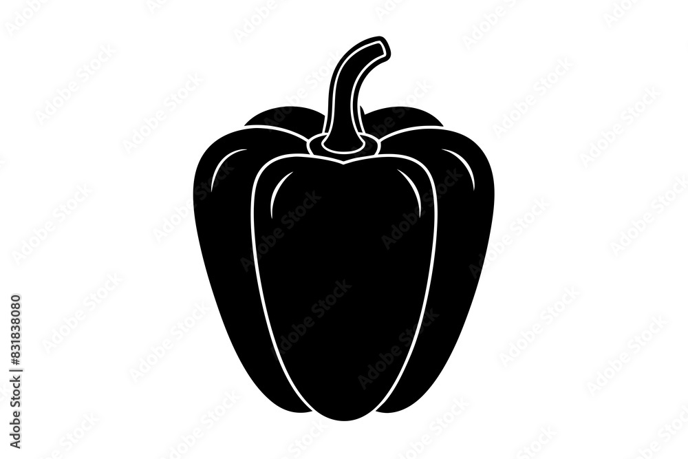 Bell Pepper silhouette vector illustration Bell Pepper silhouette vector illustration