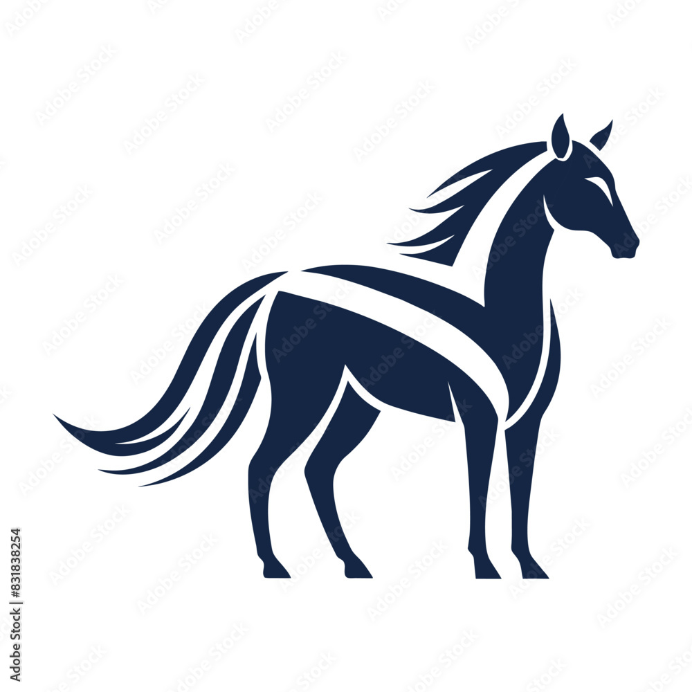 horse silhouette isolated on white -vector illustration horse silhouette isolated on white -vector illustration