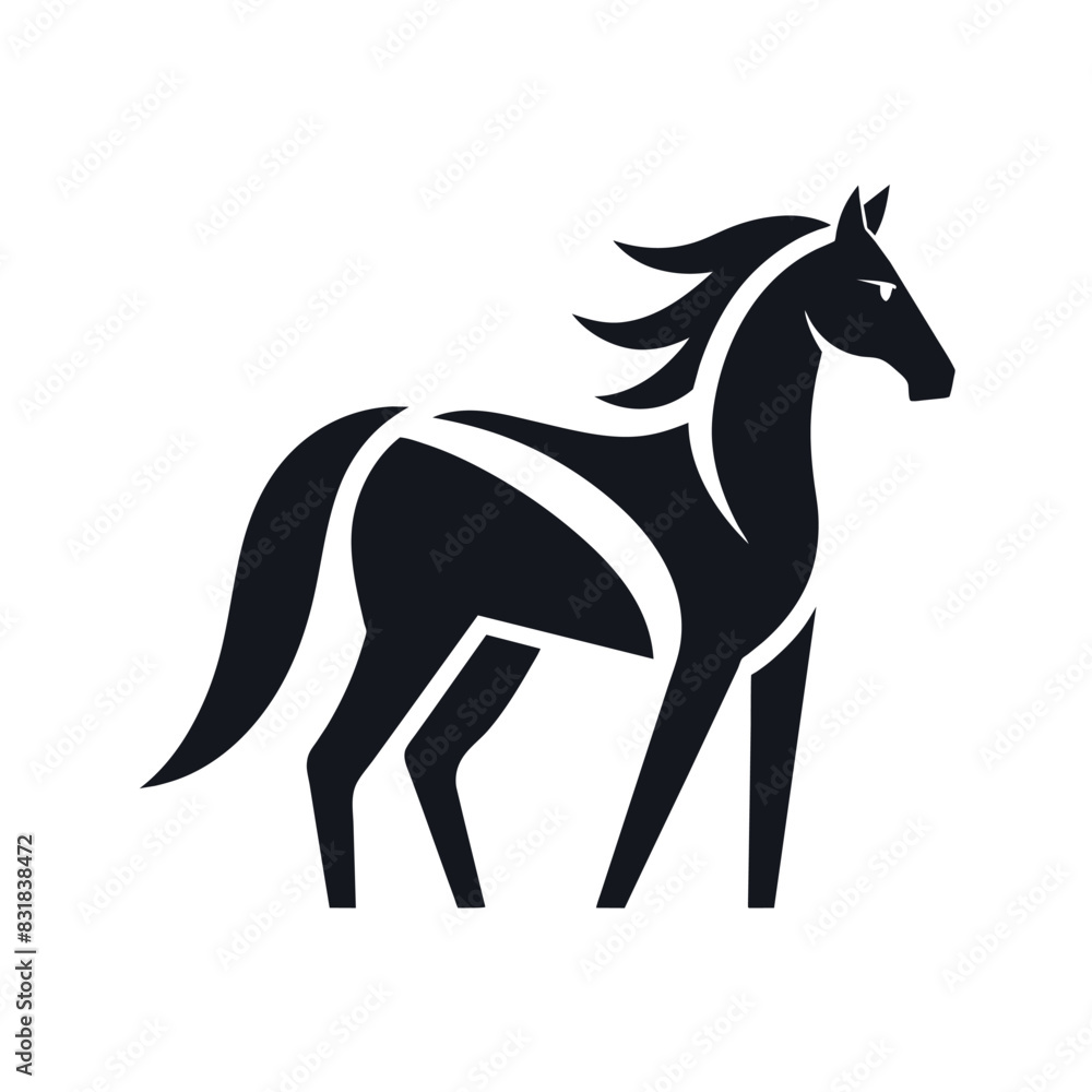 horse silhouette on white background vector illustration horse silhouette on white background vector illustration