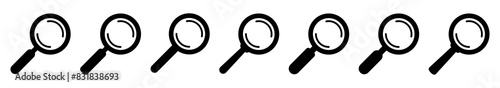 Magnifying glass icon, magnifier or loupe sign. Search icon.