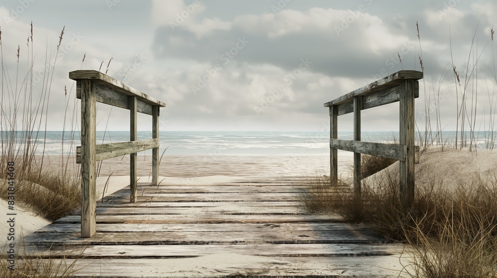 Obraz premium Wood pier on the beach