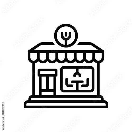 Black line icon for restaurant 