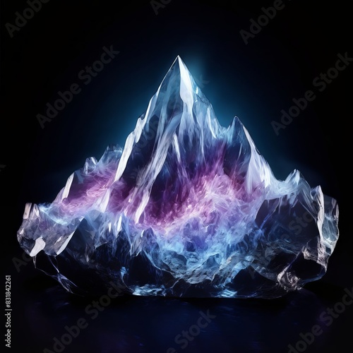 a mountain range made entirely of crystal giving off a mesmerizi photo