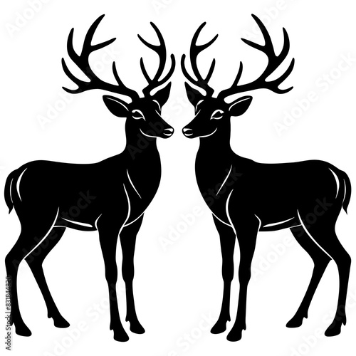 design-a-pair-of-deer-silhouettes-facing-each-othe