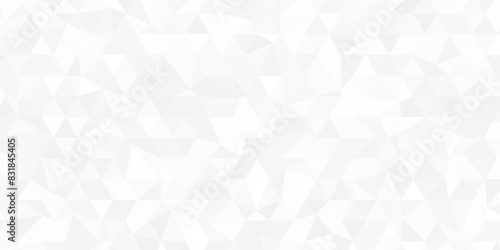 Seamless white triangles mosaic background, Silver geometric shapes pattern or abstract gradient triangular retro shapes, illustration vector.
