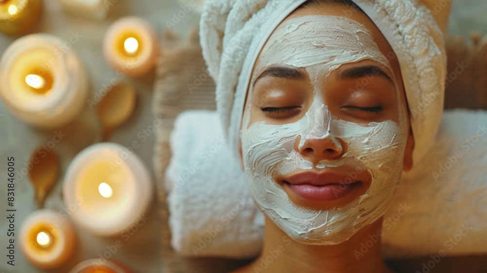A rejuvenating spa treatment featuring a person soaking in a luxurious bath filled with flower petals and essential oils, surrounded by candles and soft lighting, creating a serene A rejuvenating spa treatment featuring a person soaking in a luxurious bath filled with flower petals and essential oils, surrounded by candles and soft lighting, creating a serene