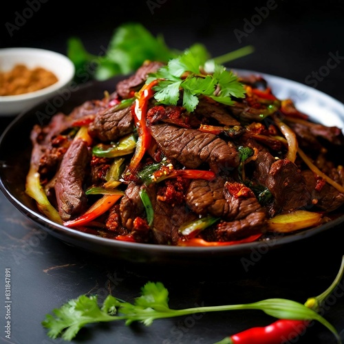 Wallpaper Mural Beef and carrot stir fry Background Images Neutral colors bright background  Torontodigital.ca