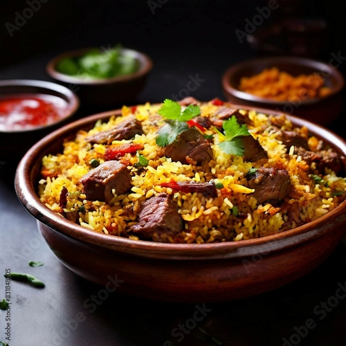 Wallpaper Mural  mouthwatering food, spicy rice, with chatni Torontodigital.ca