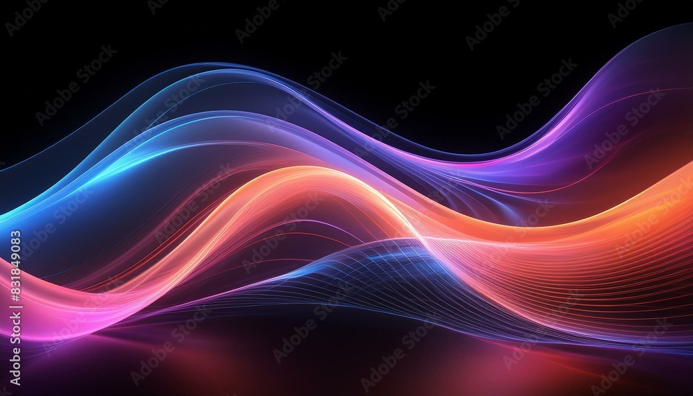 Music sound wave,Speaking sound wave, Dynamic light flow, with blurred neon light effect, abstract background, wallpaper Music sound wave,Speaking sound wave, Dynamic light flow, with blurred neon light effect, abstract background, wallpaper