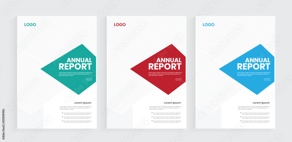 Annual report brochure cover vector template, leaflet book cover layout, graphic elements design with colorful shapes. Annual report brochure cover vector template, leaflet book cover layout, graphic elements design with colorful shapes.