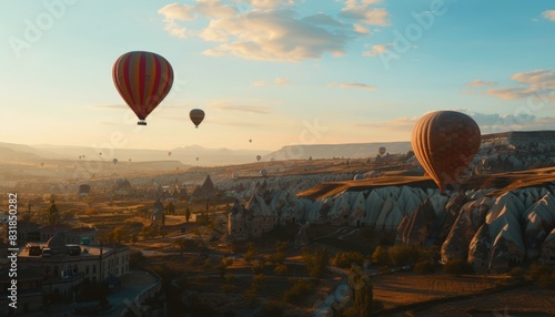 Serene Sunrise Hot Air Balloon Flight Over Cappadocia's Unique Landscape