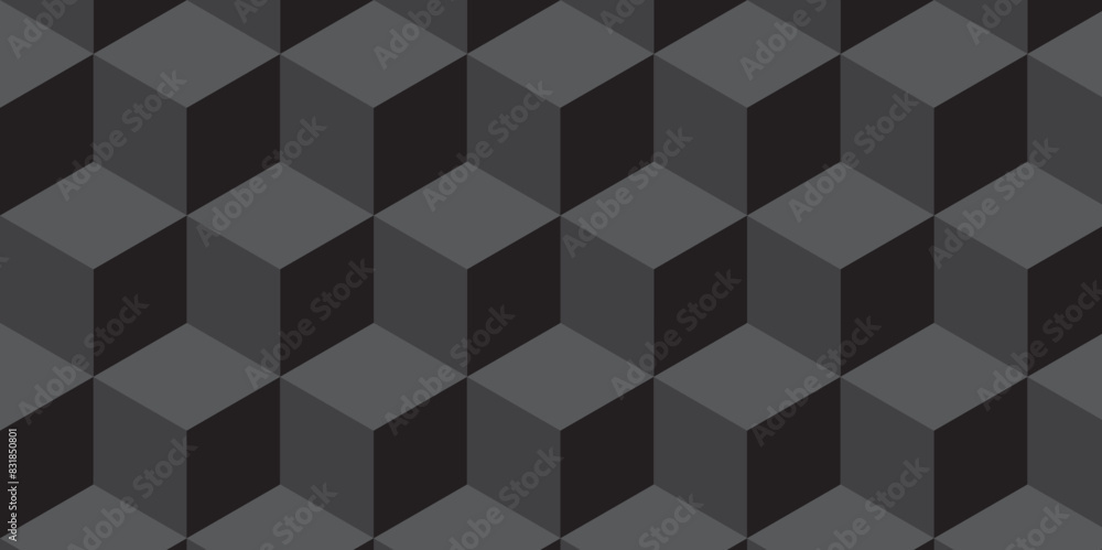 Seamless abstract Black and gray background from cubes and lines. Geometric tiles and mosaic creative stylish seamless pattern block cube background. minimal hexagon Cubes mosaic shape vector design. Seamless abstract Black and gray background from cubes and lines. Geometric tiles and mosaic creative stylish seamless pattern block cube background. minimal hexagon Cubes mosaic shape vector design.