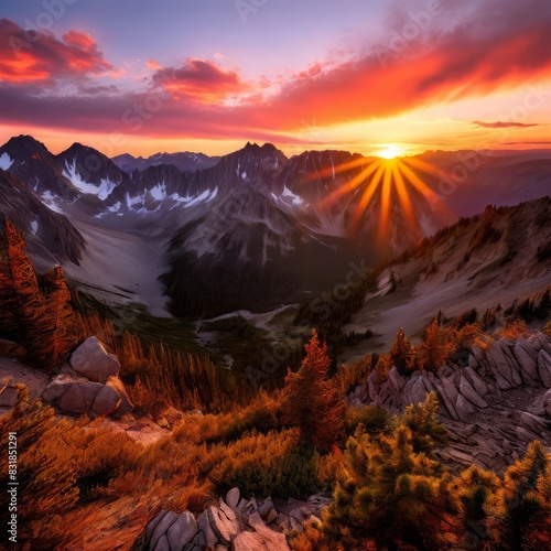 alpine glow in the sawtooth mountains the soft rosy glow of alpe photo