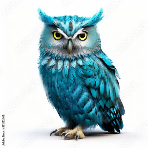 aquamarine owl an owl with feathers that shimmer like the sea pr