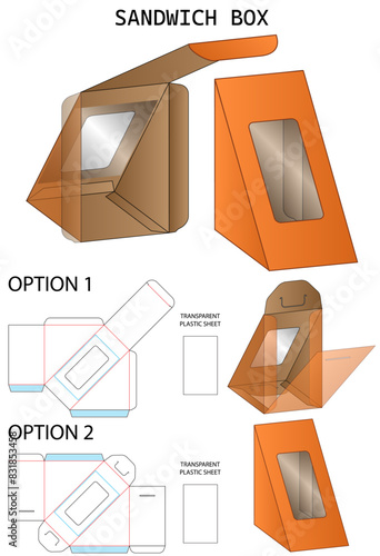 Box packaging die cut template design. 3d mock-up