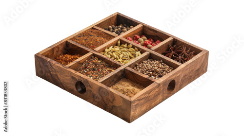 Wooden Spice Box On Transparent Background © MatPhoto