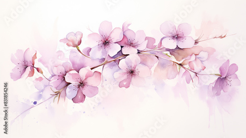 blooms watercolor abstract background