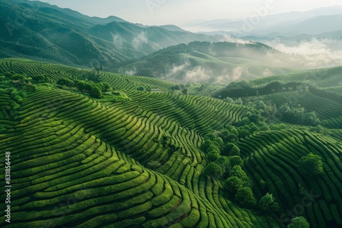 Aerial view of Cherry Organic Tea Mountain 
