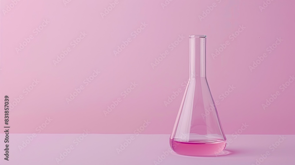 Pink Erlenmeyer Flask on Pink Background Pink Erlenmeyer Flask on Pink Background