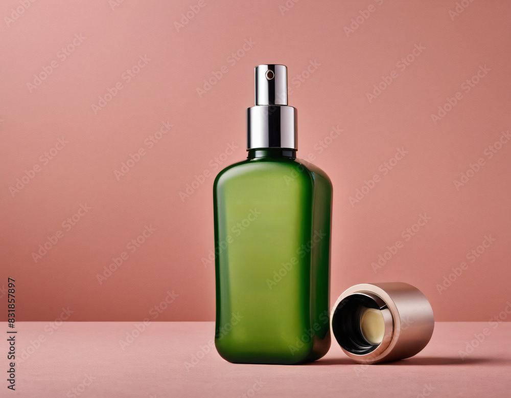 Fashion photography, high concept product placement campaign, a clean beauty skincare product displaying the product Appealing design of product packaging.