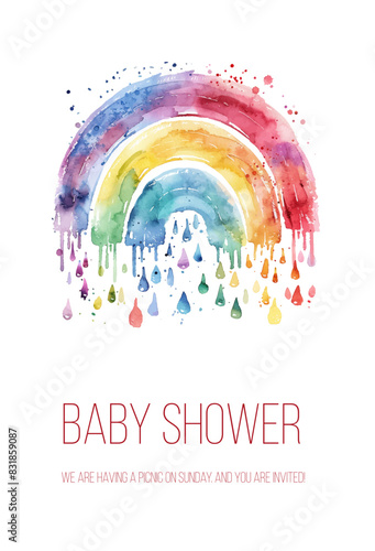 Baby shower posters set. Vector invitation with cute kids illustration. Baby arrival and shower collection with lettering.