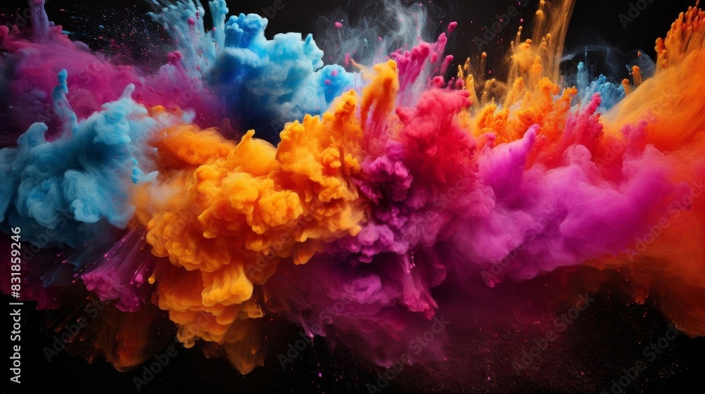 Another dynamic explosion of colorful powder,