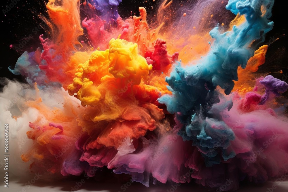 Another dynamic, colorful powder explosion,