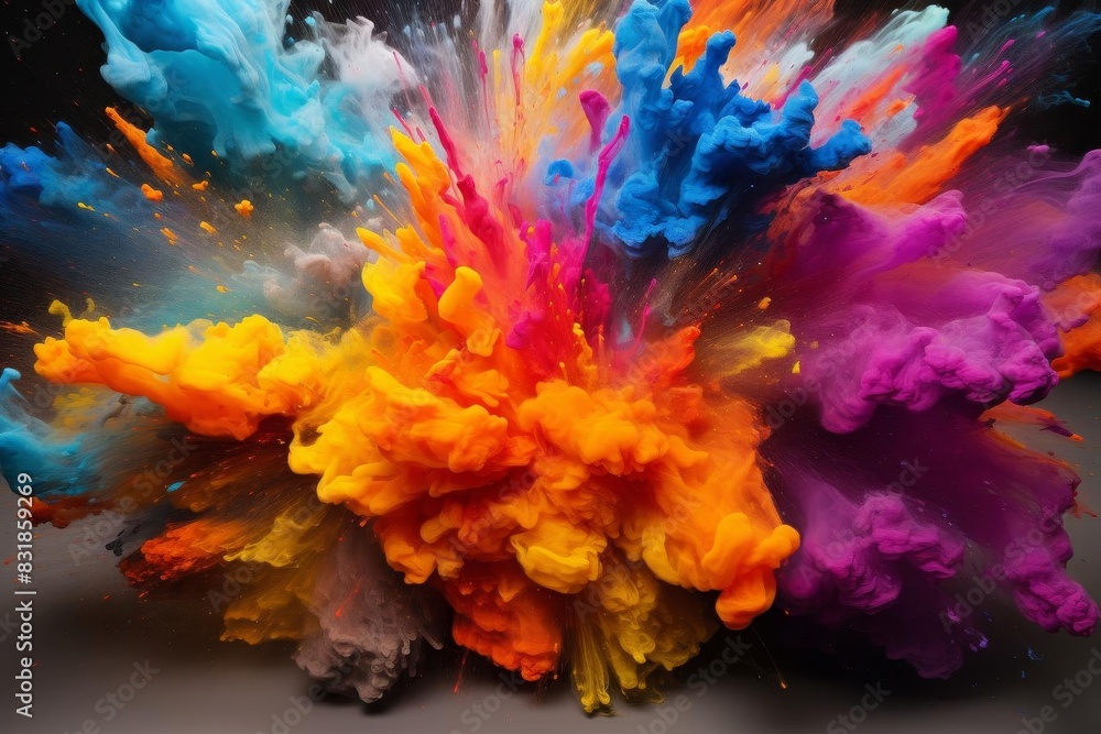 Another dynamic explosion of colorful powder, Another dynamic explosion of colorful powder,