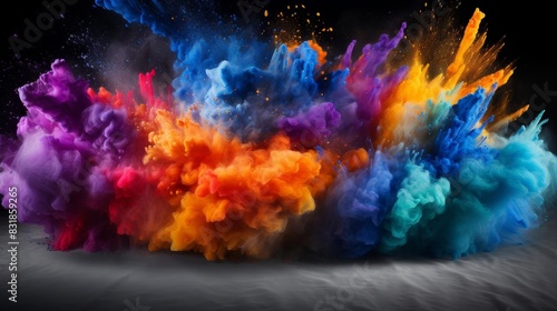 Another dynamic explosion of colorful powder, photo