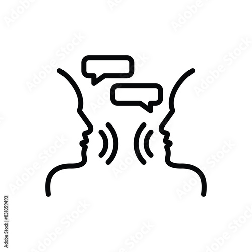 Black line icon for communicate 