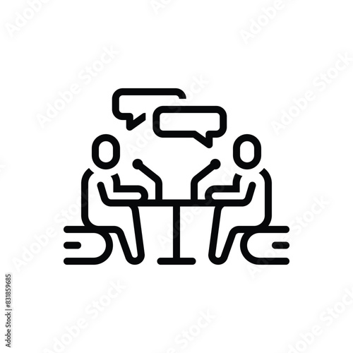 Black line icon for debate 