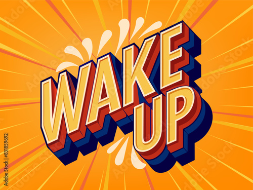Typography font for decoration text wake up