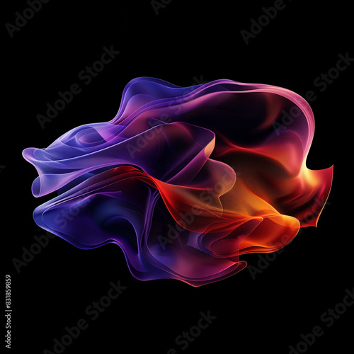 3D rendered abstract colorful shape on a dark background - Modern and vibrant 3D render of an abstract shape set against a dark background, perfect for creative projects.