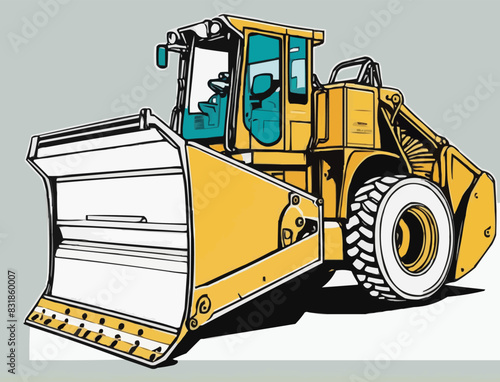 a   compactor construction equipment vector illustration line art