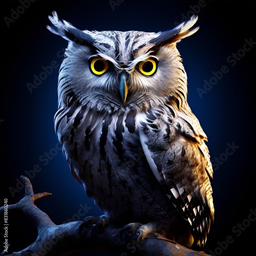 lunar owl an owl with feathers that shine like the moon capable photo