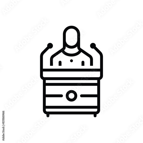Black line icon for speech 