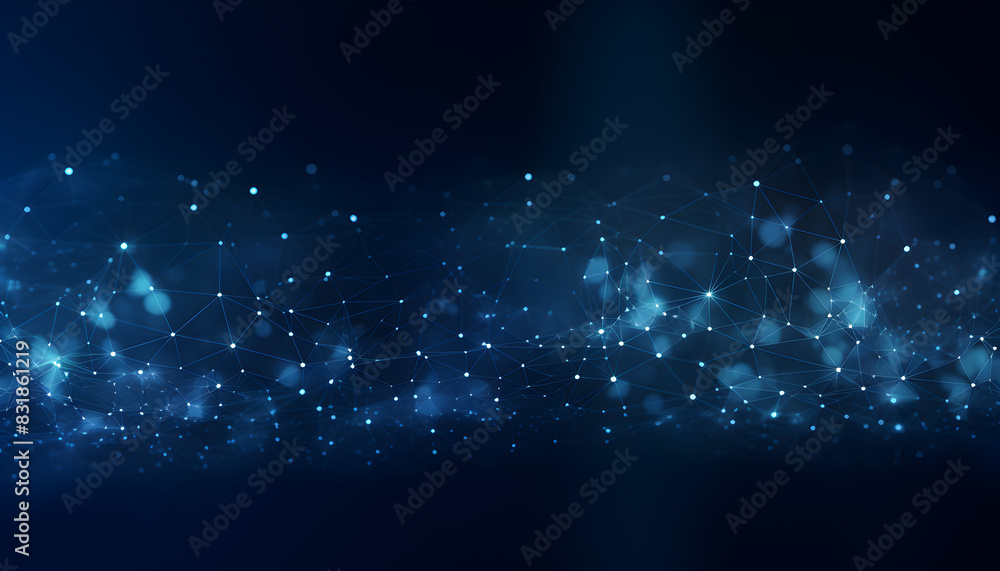 Particle Bokeh Background Abstract Dots of Dust Particles on Dark Blue ...