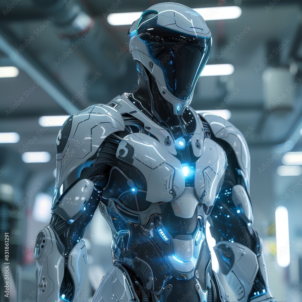 A futuristic robotic guardian A futuristic robotic guardian