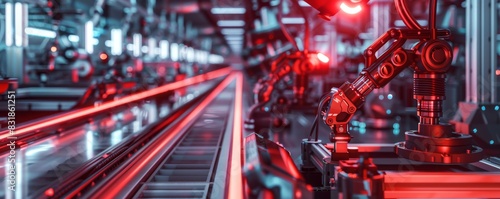 A CG 3D model of an automated futuristic factory © Pornarun