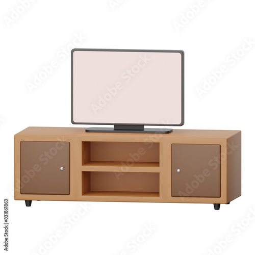 television table 3D illustration. storage. furniture