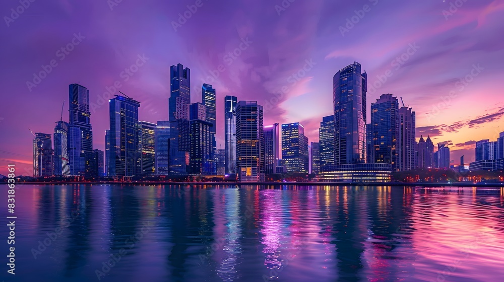 Fototapeta premium country skyline at night