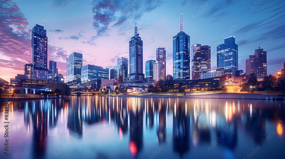 Fototapeta premium country skyline at night